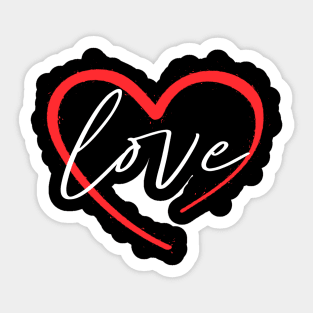love wıth heart Sticker